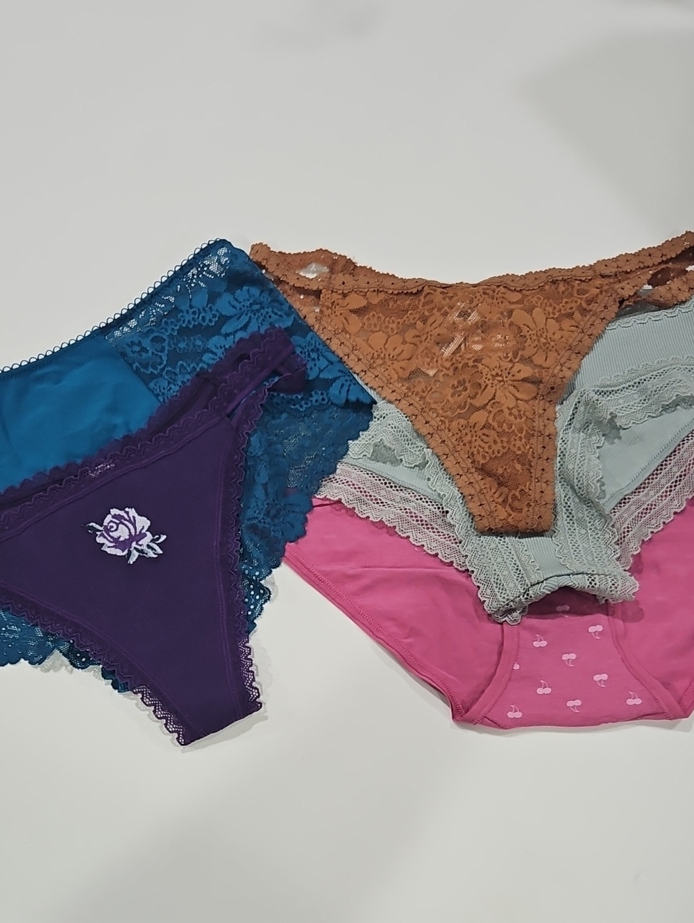 PINK Victoria's Secret Lace Bikini Set in Purple, Teal, Brown, Pink Size SP/xs.